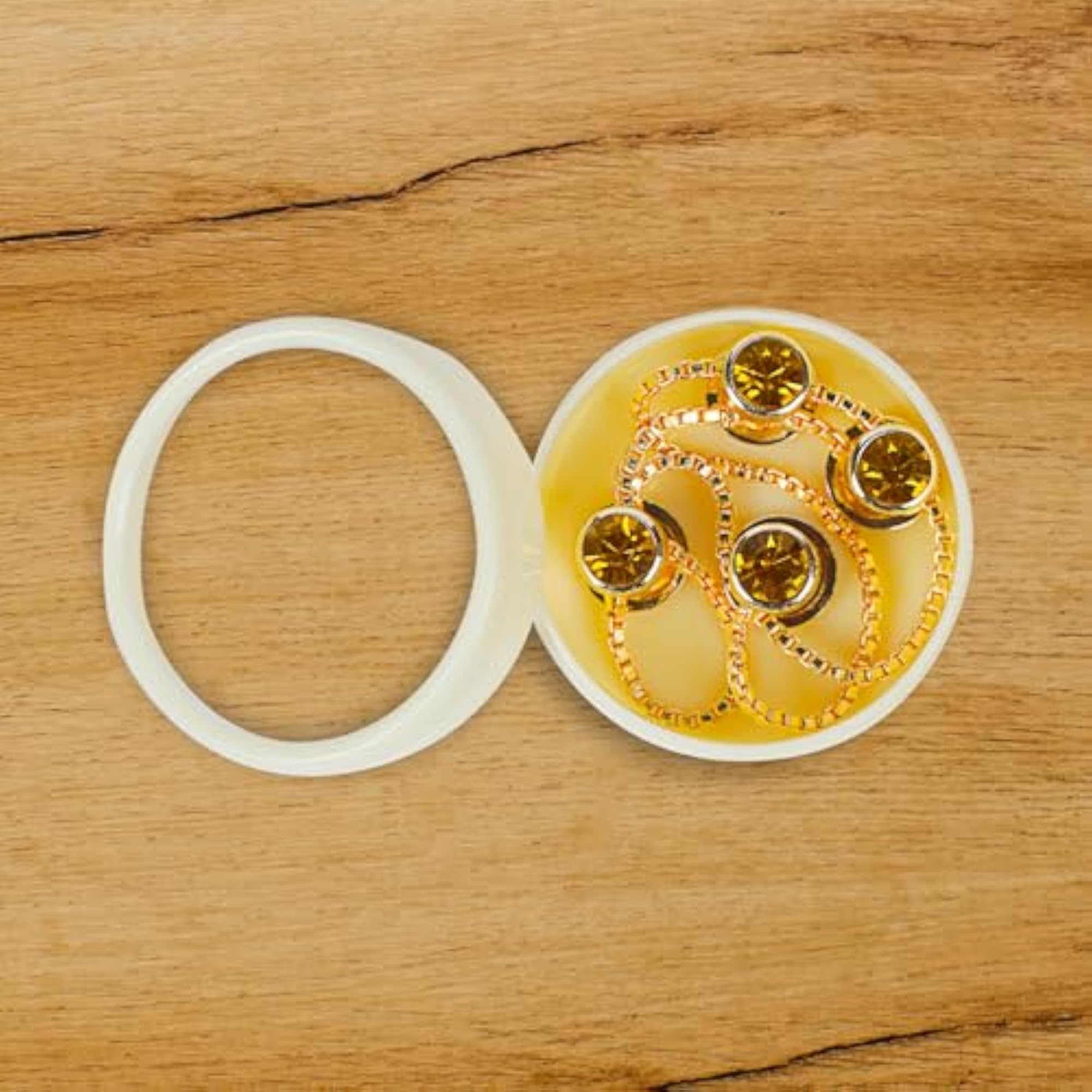 Gold Plated Yellow Topaz Gemstone Kurta Buttons for Men